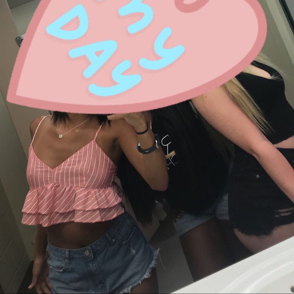 Red and White Crop Top